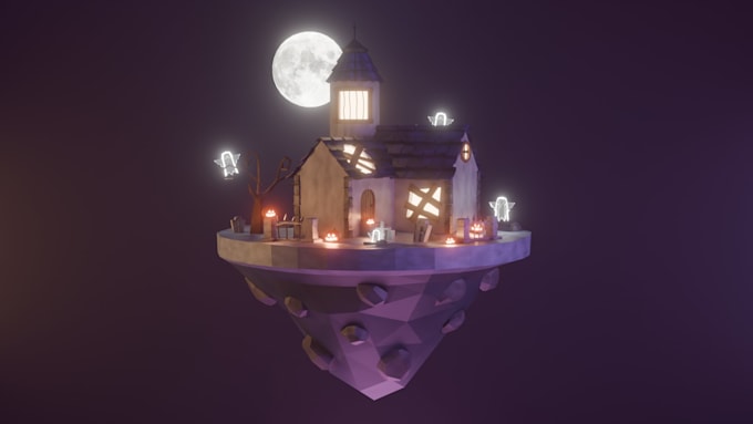 create stylized low poly 3d environments