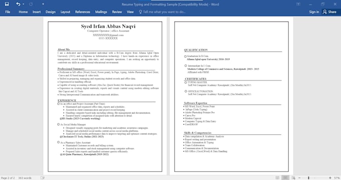 do PDF to word typing and document formatting