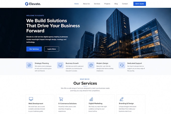 design and develop a modern responsive wordpress website