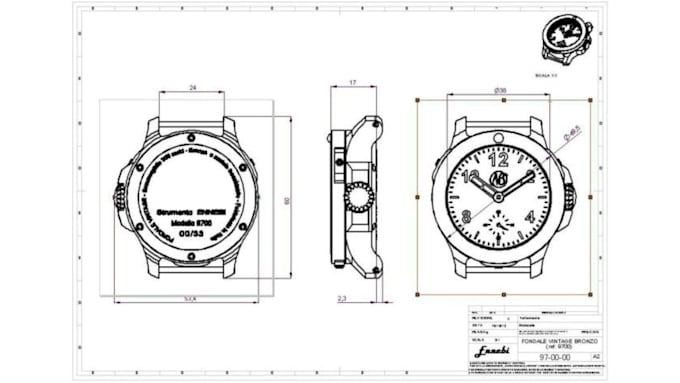 create 3d cad model and technical drawings for watch, ring, and bracelet