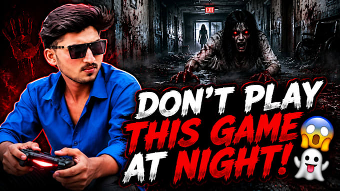 youtube thumbnail design for gaming horror vlogs