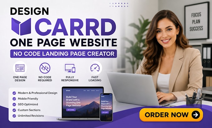 design carrd one page website design no code landing page creator
