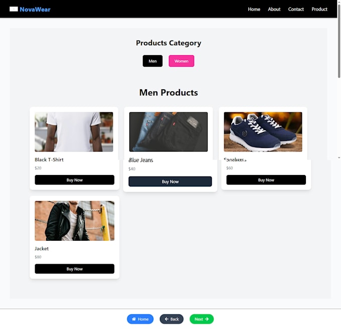 build responsive react website with modern UI