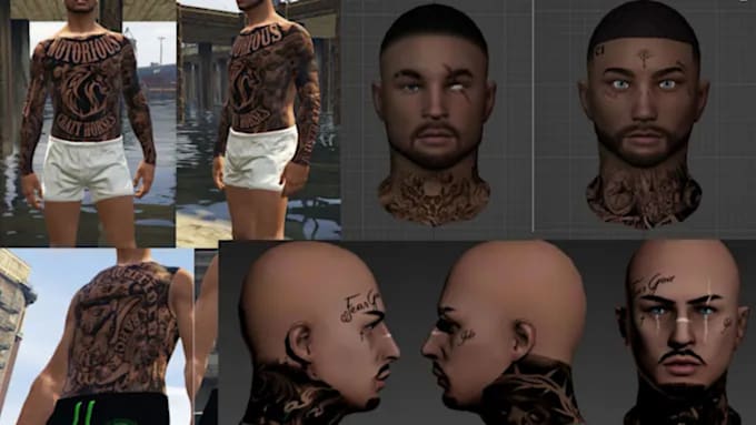 create fivem custom ped, fivem clothing pack, custom chains and tattoo packs
