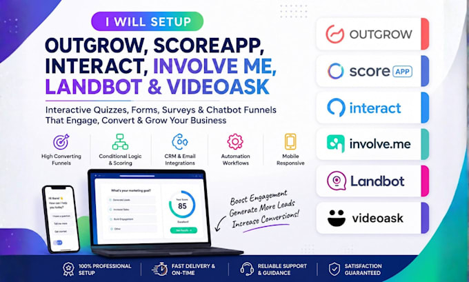 setup outgrow scoreapp interact involve me landbot videoask