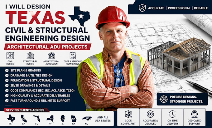 design texas civil and structural engineering design, architectural adu projects