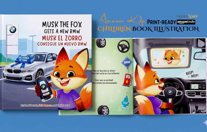 create print ready children book illustration for amazon KDP paperback