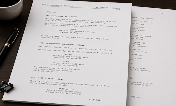 format, edit, proofread movie script screenplay film script coverage as editor