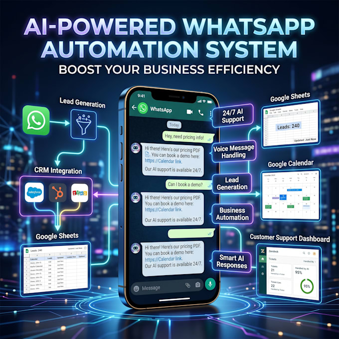 whatsapp ai chatbot for sales, support, orders, lead gen