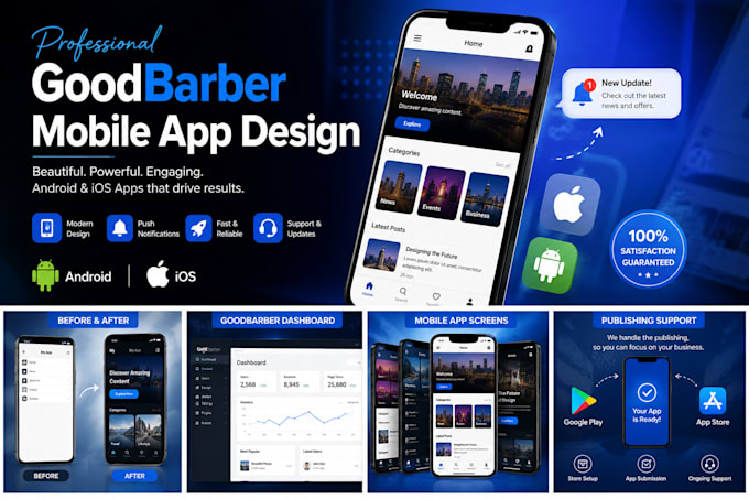 design stunning good barber app for andriod and IOS