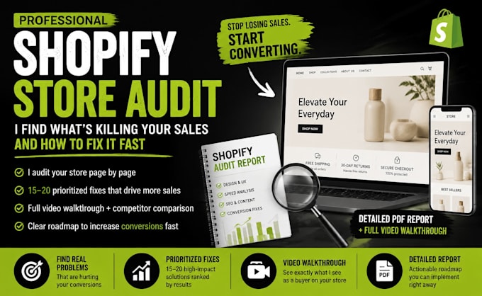 review your shopify store and provide a detailed optimization report