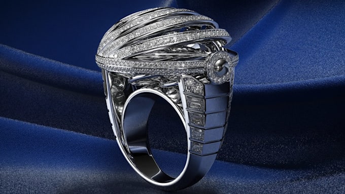 do custom 3d model of ring, diamond ring and wedding ring design