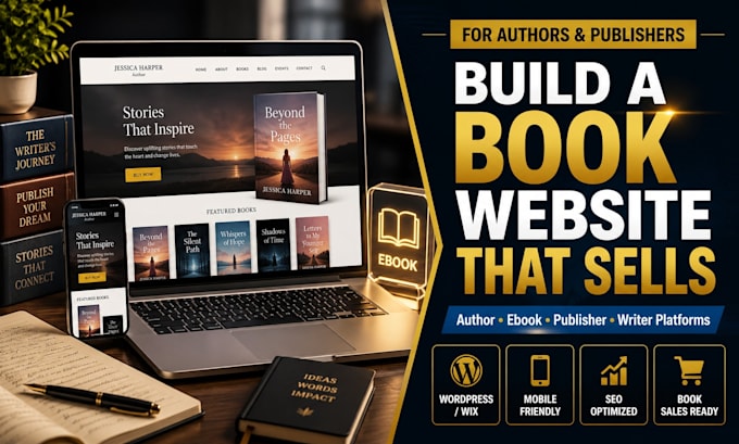 author website, book author website, ebook website and publisher website