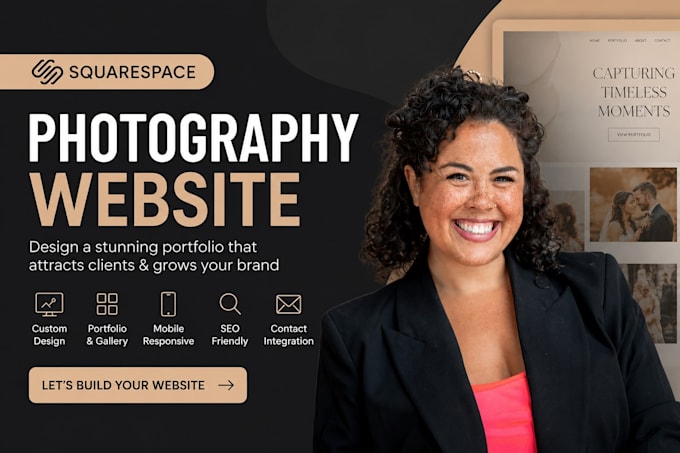design squarespace photography website with portfolio