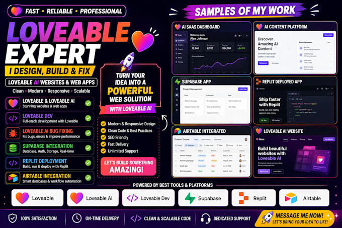 loveable lovable ai website supabase replit airtable loveable dev lovable ai bug