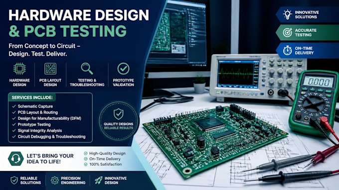 provide hardware design, troubleshooting and pcb testing results