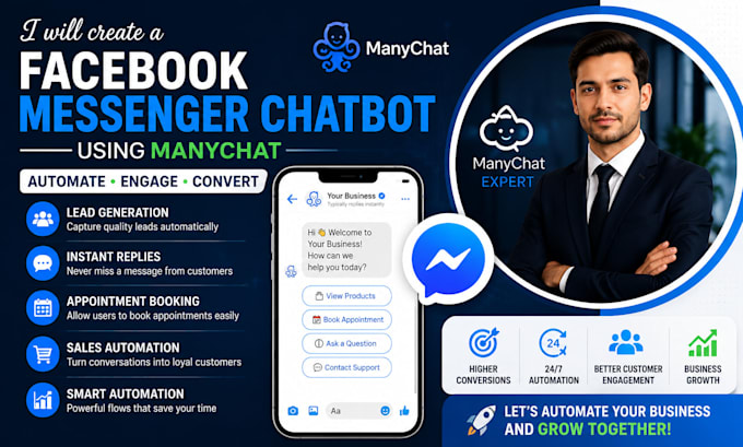 create a facebook messenger chatbot using manychat