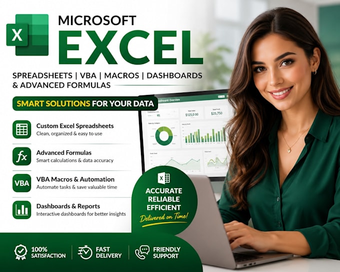 create microsoft excel spreadsheets, excel vba, macros, dashboards and formulas