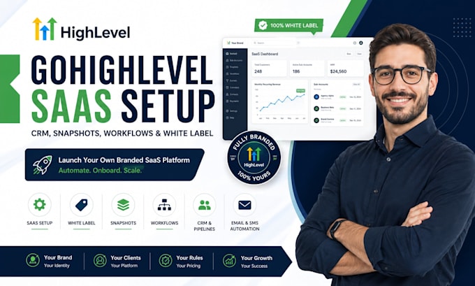 setup gohighlevel saas CRM snapshots workflows and white label