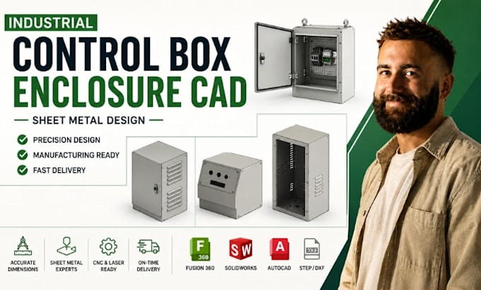 industrial control box enclosure cad, sheet metal modeling service