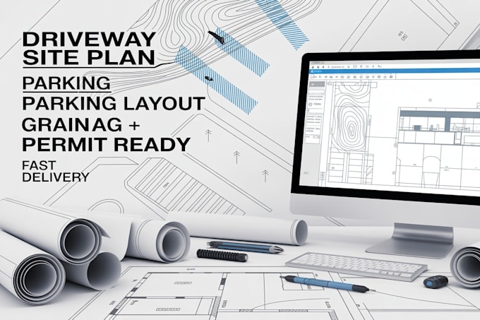 design driveway site plan parking layout grading  drainage drawings