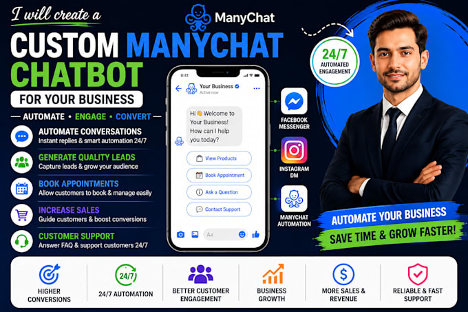 create a custom manychat chatbot for your business
