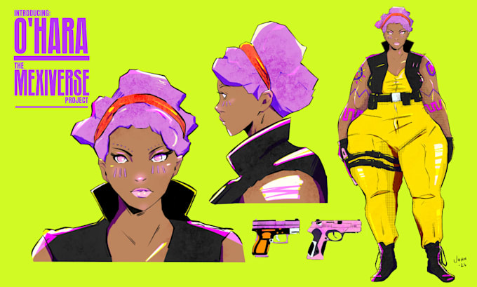 draw your character design sheet for comics and games