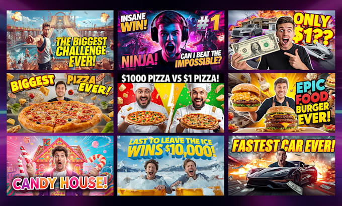 design viral youtube thumbnails in mrbeast style