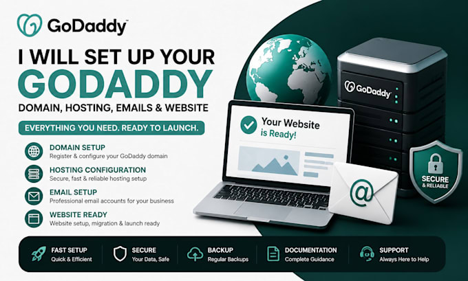 set up godaddy domain godaddy website design resign SEO and store professionally