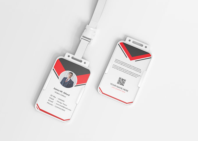 professional id card, employee badge and company identity