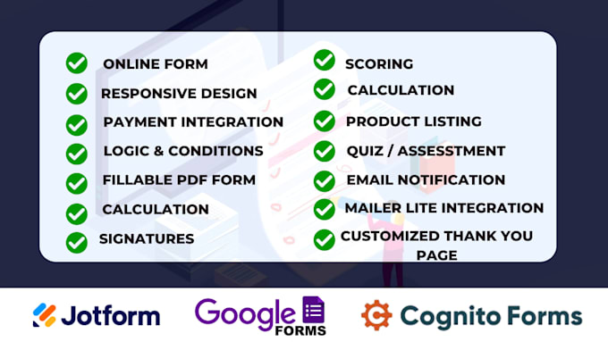 create jotform, google form, online survey, questionnaire for you