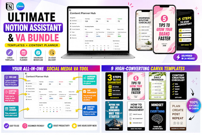 be your premium notion assistant and create canva templates or content planner