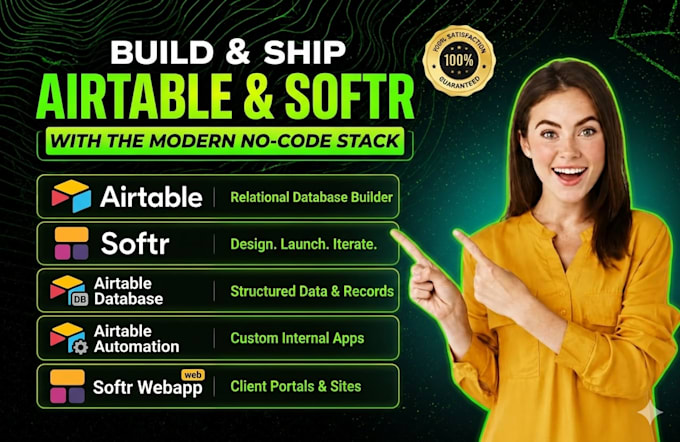 build airtable database, softr webapp, client portal airtable softr consultant