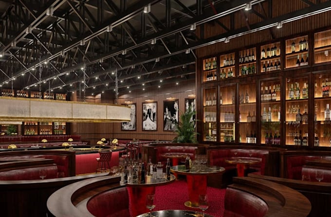 do 3d bar restaurant rendering,cafe design,interior lounge,pub,flexible layouts