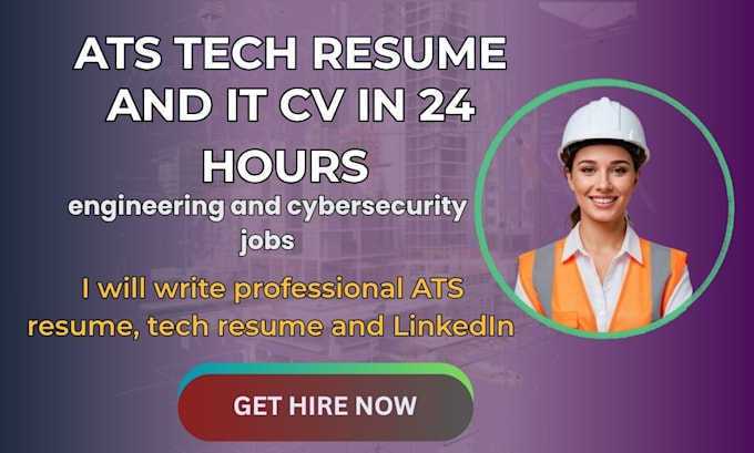 write ats tech resume, engineering resume, and IT CV