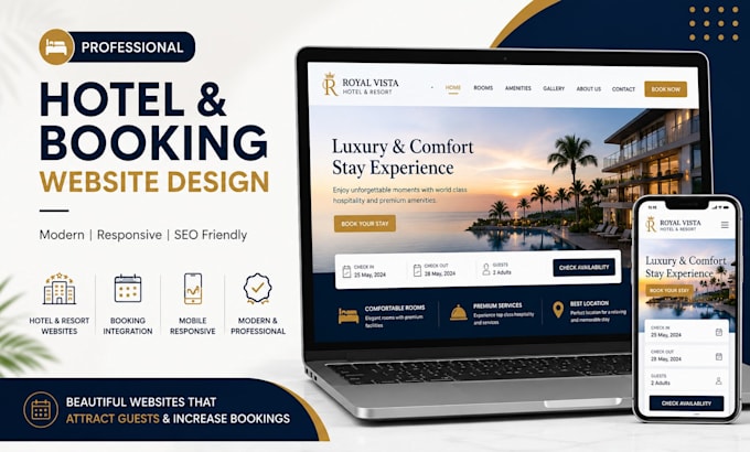 design modern hotel and booking website