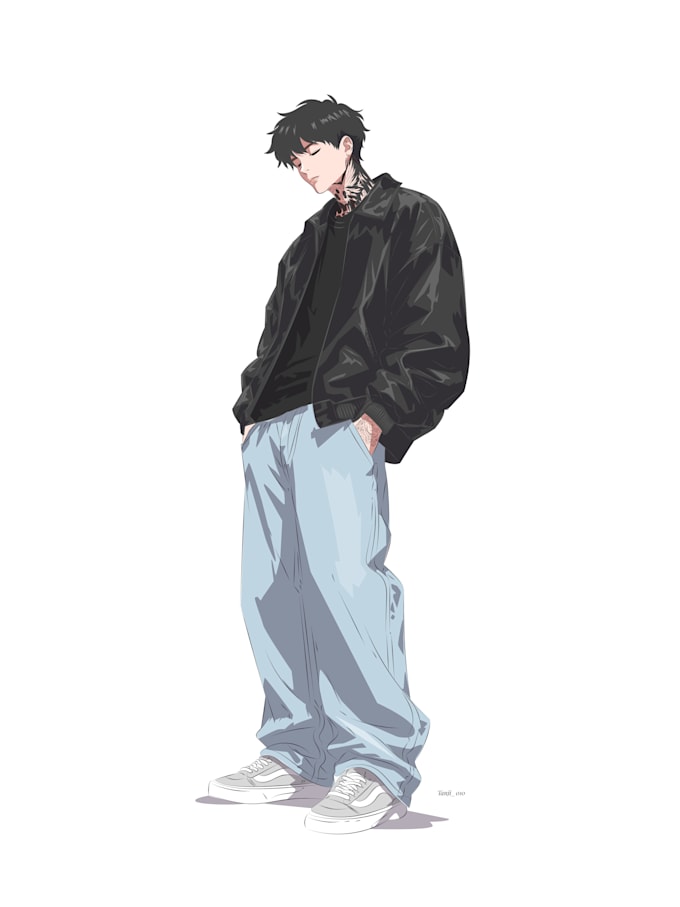 draw a painterly anime illustration