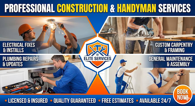 design plumber roofing electrician wordpress website construction handyman