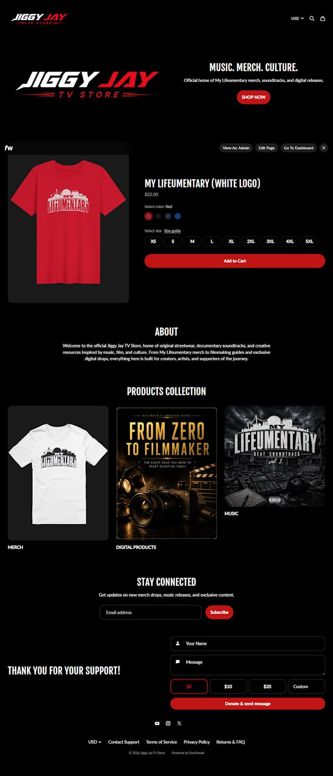 design fourthwall website merch store redesign fourthwall store print on demand