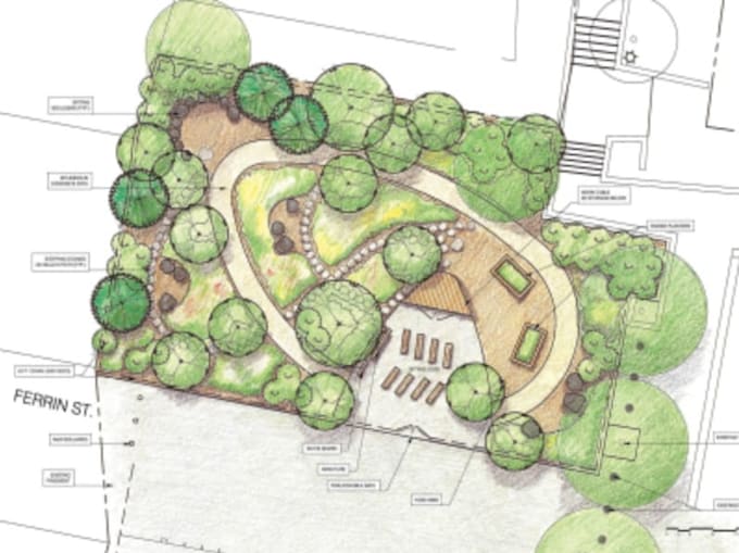 architect landscape 2d site plan planting plan material list as garden designer