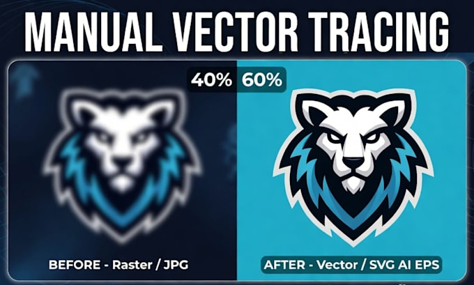 do manual vector tracing, vector logo, raster to vector, convert image to vector