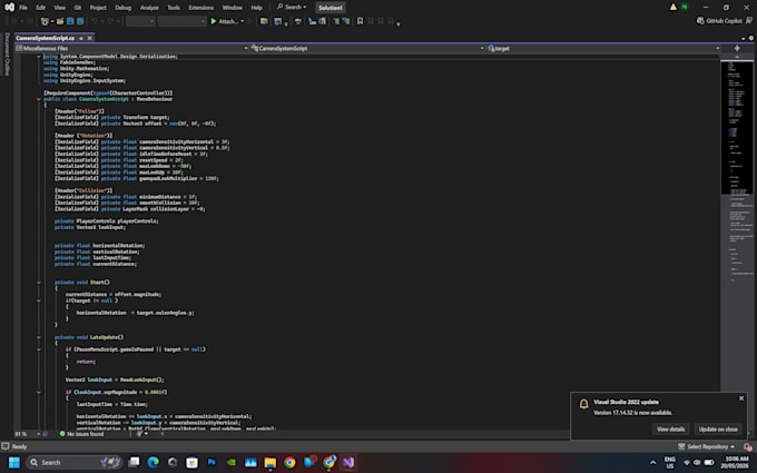 fix unity gameplay bugs and create gameplay systems in c sharp