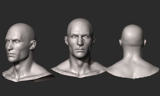 sculpt realistic 3d head model, 3d face, 3d bust sculpture stl for 3d printing