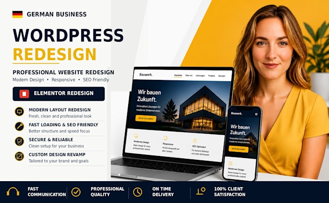 redesign your wordpress website with modern responsive layout