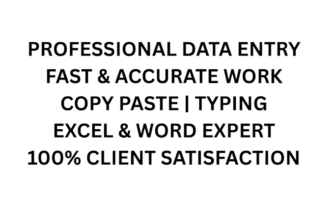 do fast data entry, typing, copy paste and excel work