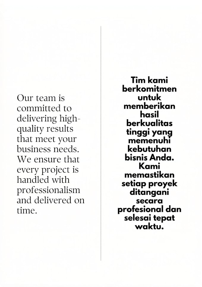 be your professional english to indonesia translator