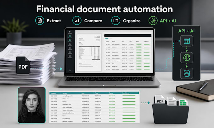 extract invoice PDF data with ai automation