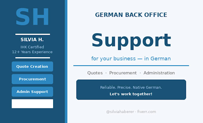 provide german back office support and quote creation for your service business