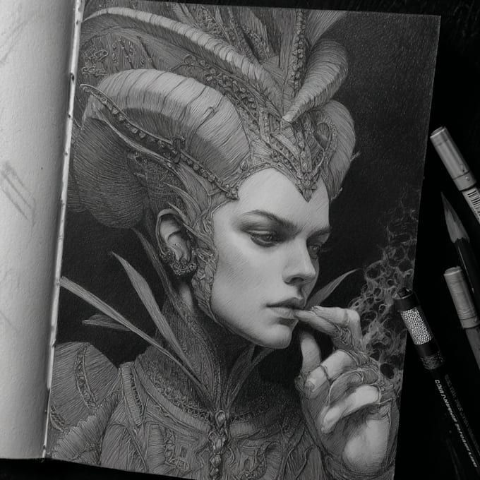 draw horror and dark fantasy illustrations