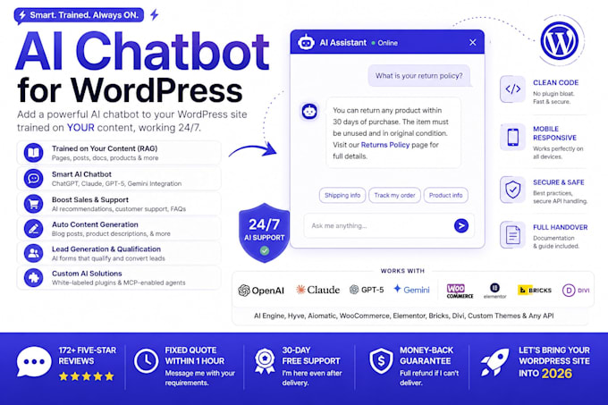 integrate ai chatbot, openai, claude or chatgpt api into wordpress
